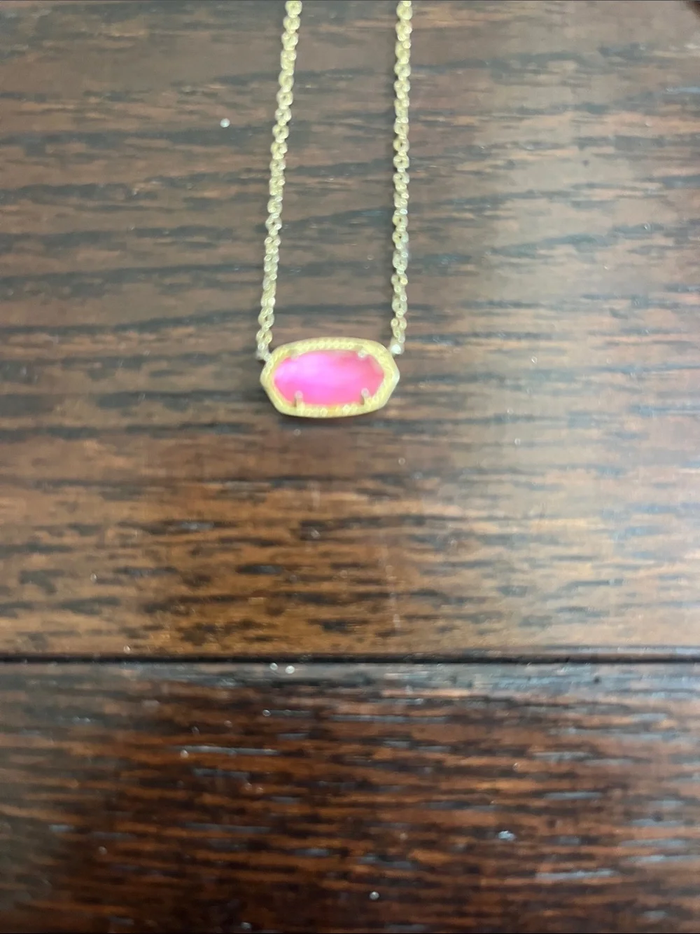 Gold-Tone Pendant Necklace with Pink, Blue, and Turquoise Stone Kendra Scott - Picture 3 of 5